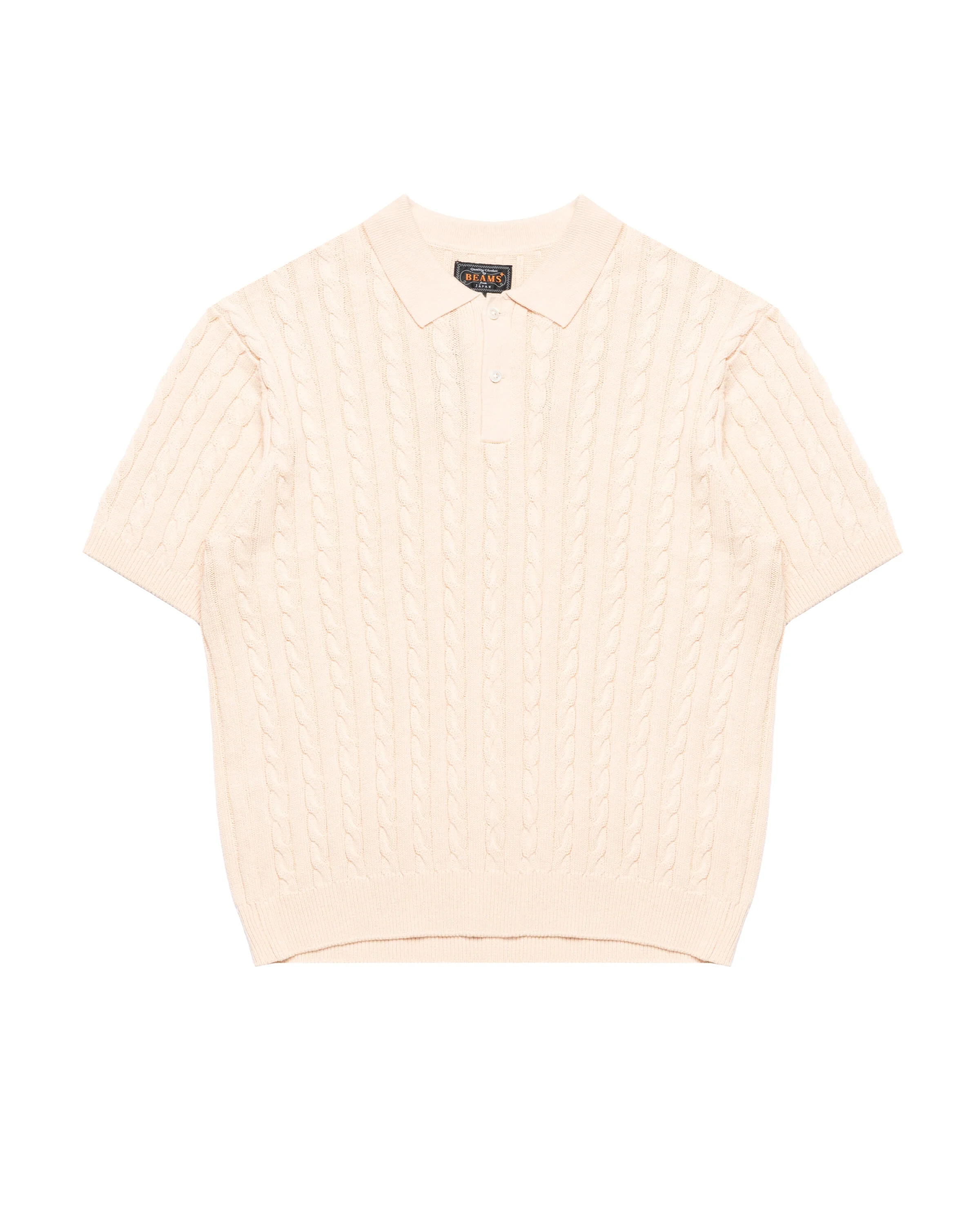 Beams+ Knit Polo Cable