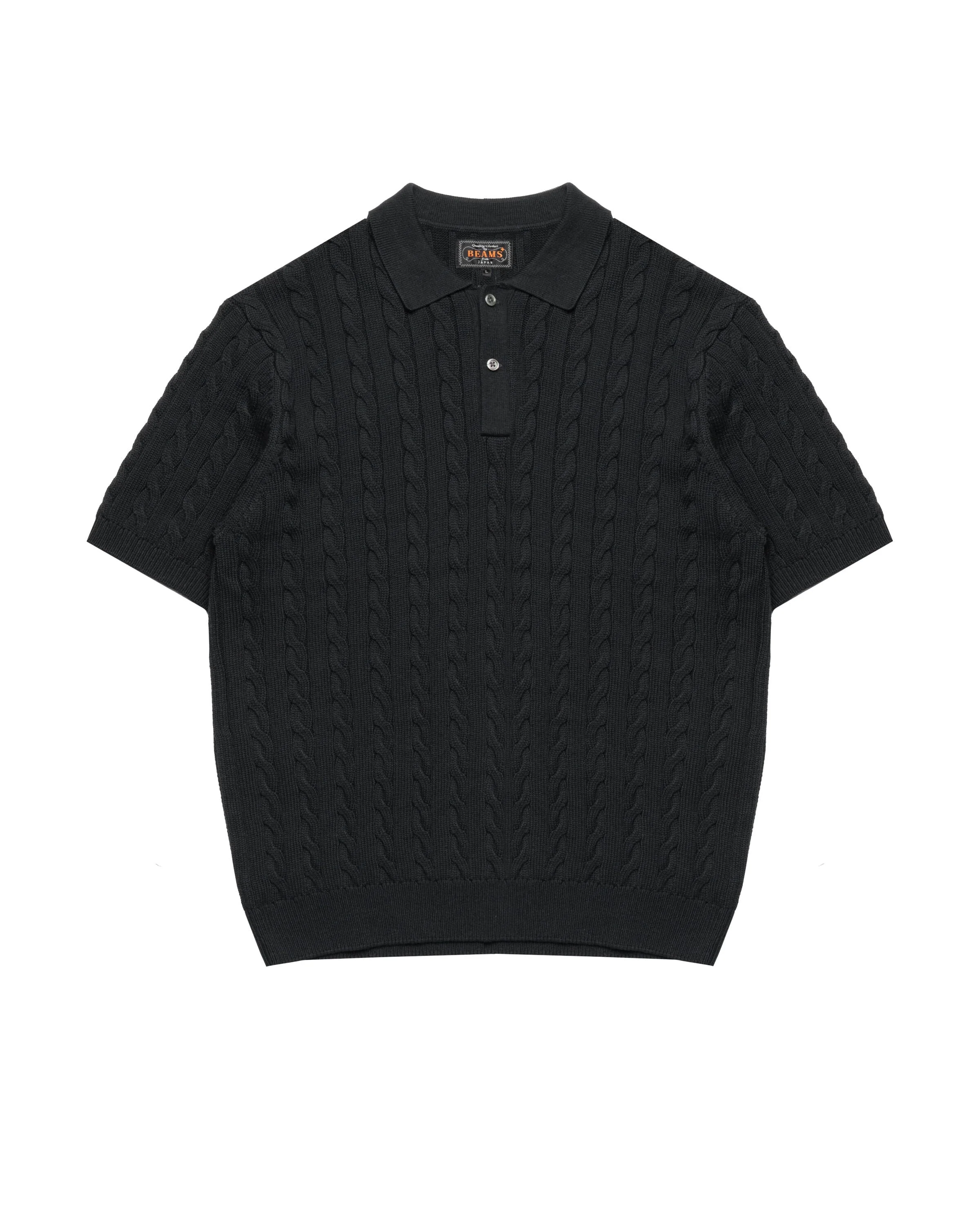 Beams+ Knit Polo Cable