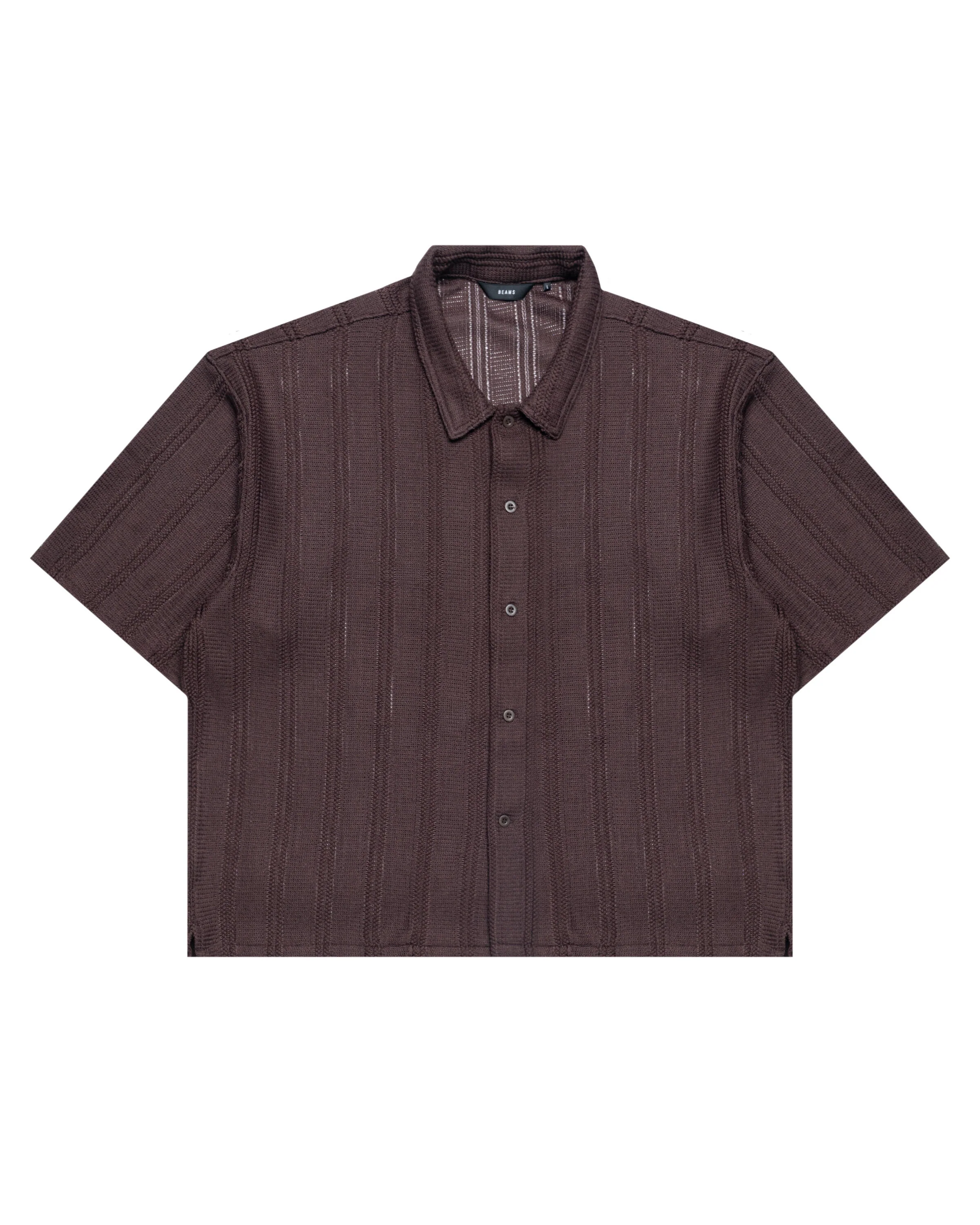 Beams Mesh Open Collar Shirt