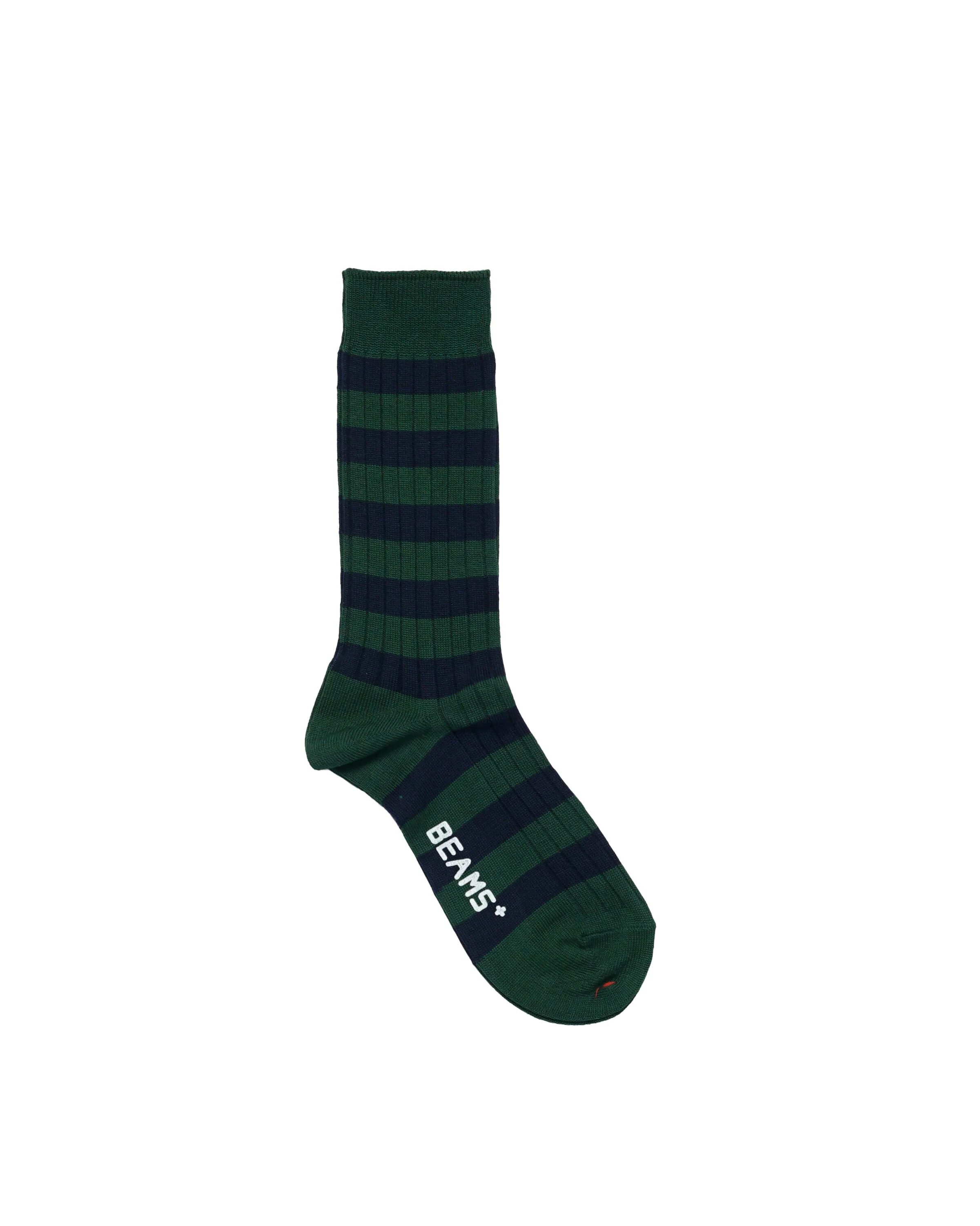 Beams+ Rib Stripe Socks