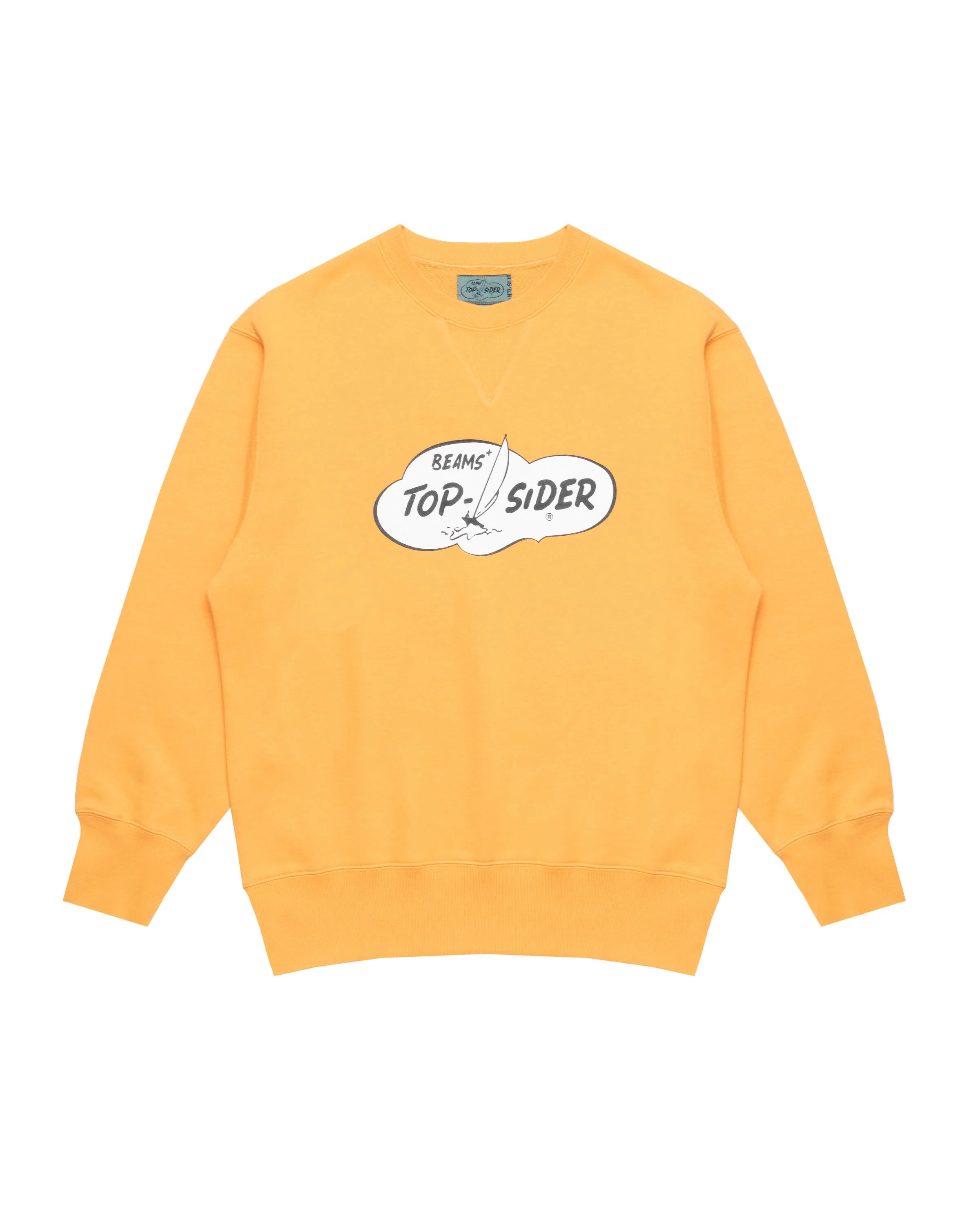 Beams+ Sweat Crew Print