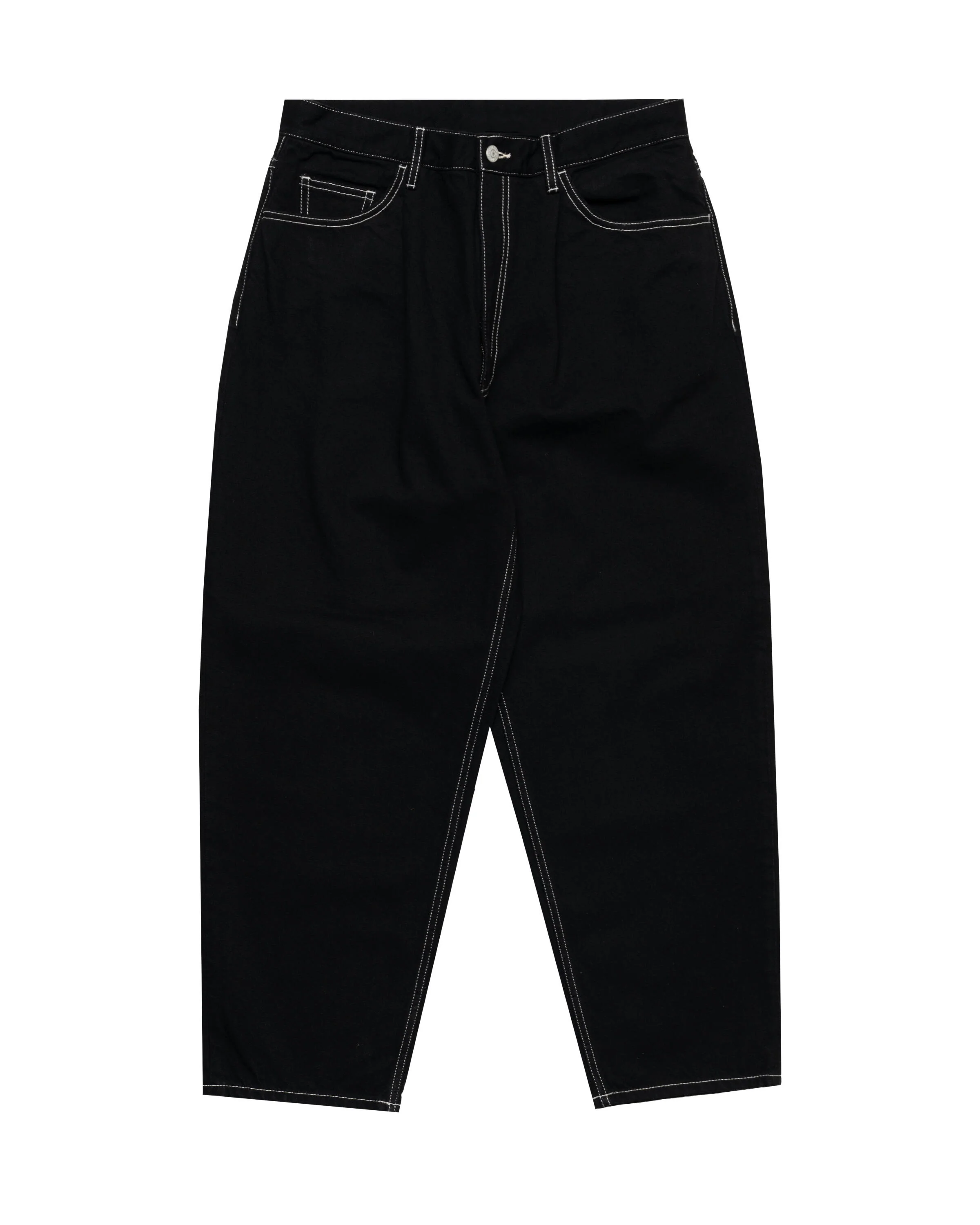Beams WIDE TAPERED DENIM PANTS