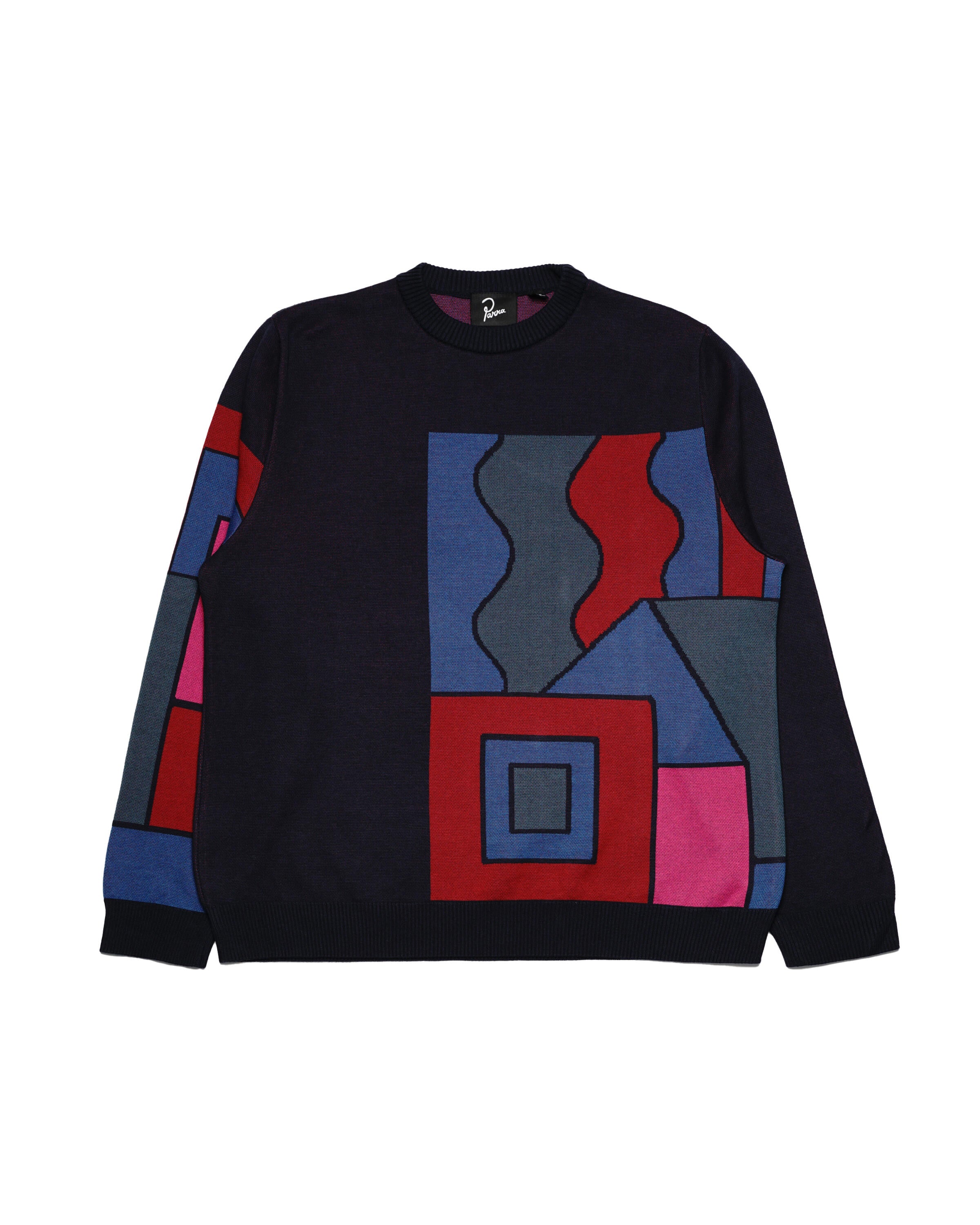 by Parra blocked landscape knitted pullover